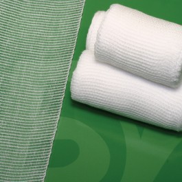 LIGADURA DE GAZE COM OURELA INDESMALHÁVEL 10 cm x  4m, 1 uni